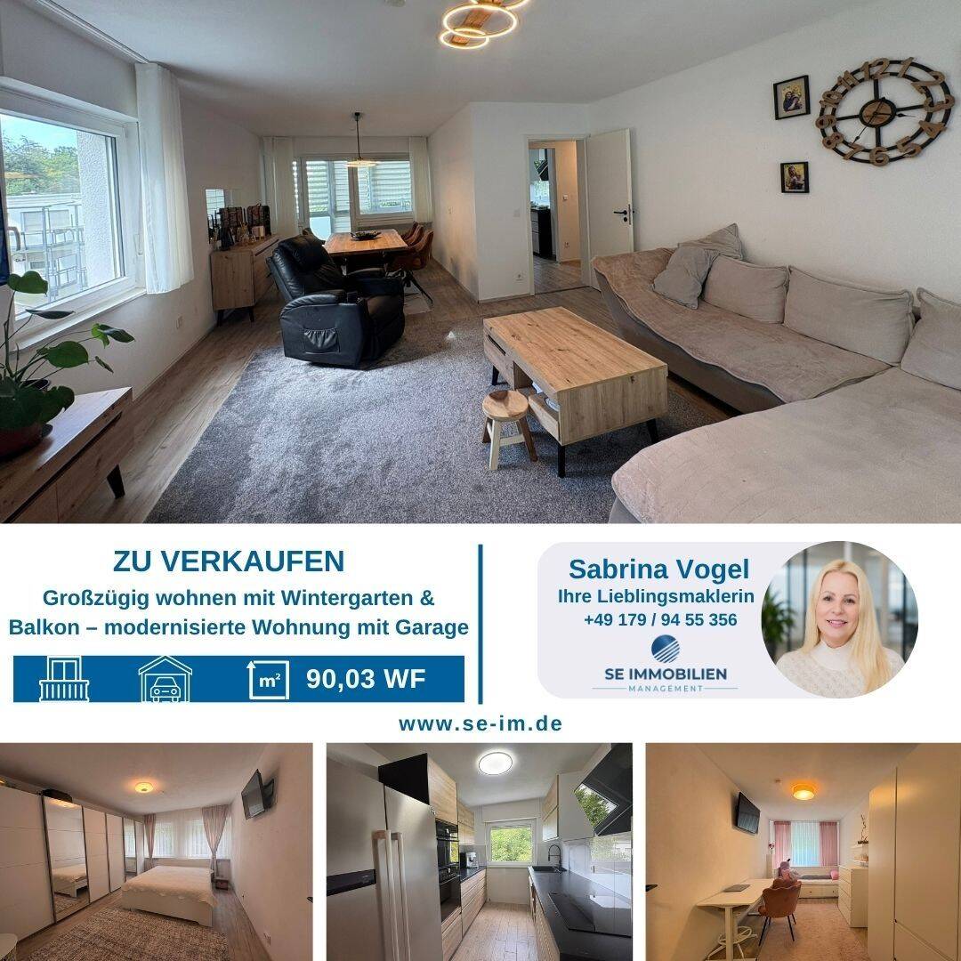 Großzügig wohnen mit Wintergarten & Balkon – modernisierte Eigentumswohnung mit Garage, 75228 Ispringen