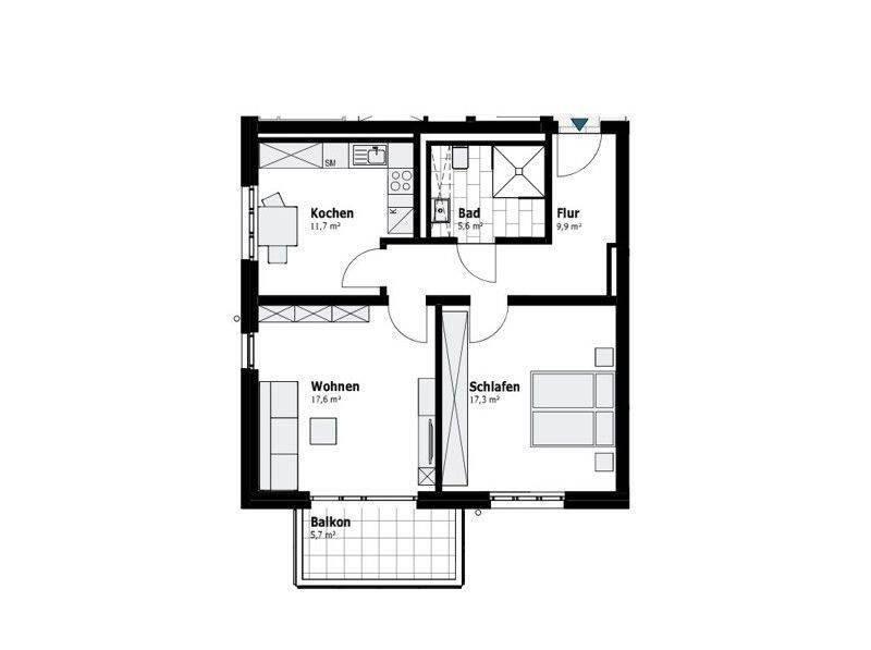 bezugsfertiger Neubau – 2-Zimmer-Whg. mit Balkon – separate Küche – barrierearm, 47259 Duisburg (Huckingen Hüttenheim Mündelheim Ungelsheim Wanheim-Angerhausen)
