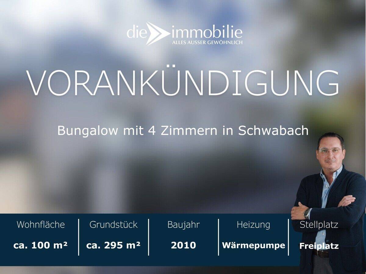 Noch nicht auf dem Markt – aber bald verfügbar! Bungalow mit 4 Zimmern in Schwabach, 91126 Schwabach