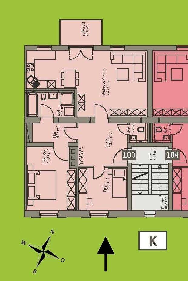 3 ZKnB Wohnung mit Balkon im kernsanierten „Birkenhof“, 86167 Augsburg (Lechhausen)