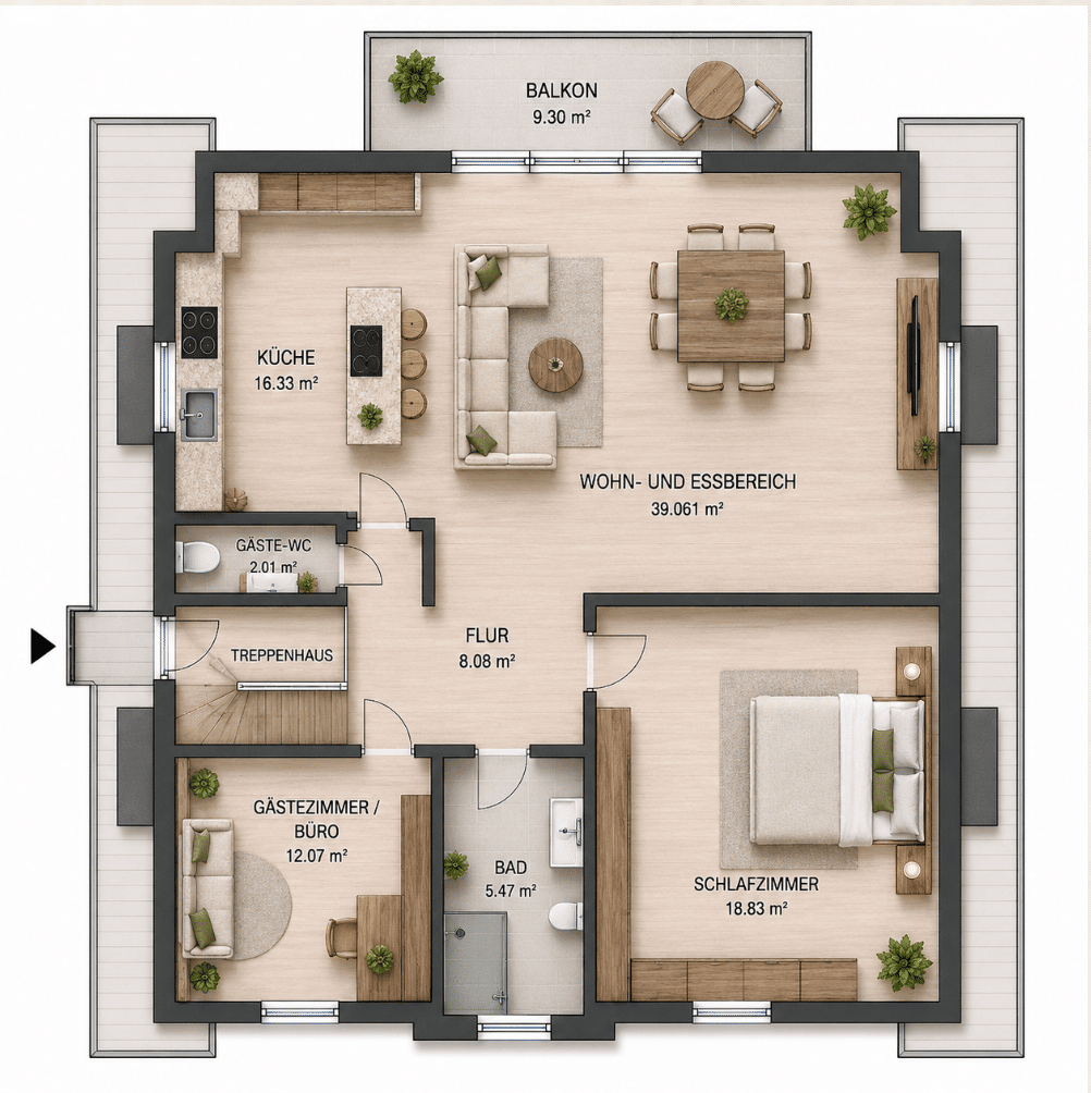 3-Zimmer-Neubauwohnung mit Balkon, 61118 Bad Vilbel