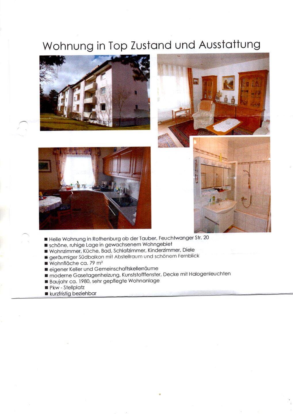 Schöne 3 Zimmer Wohnung, 91541 Rothenburg ob der Tauber