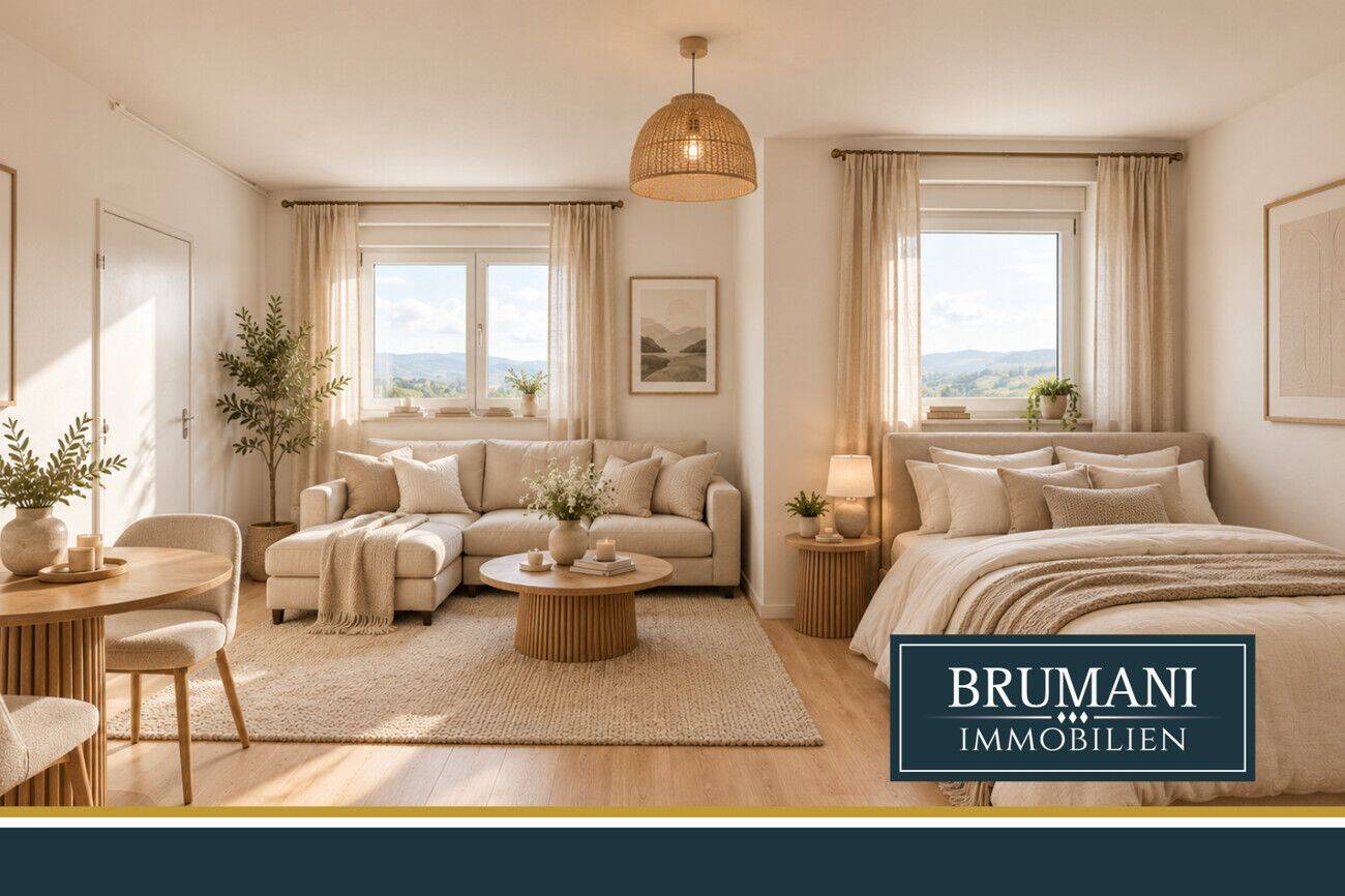 BRUMANI | Helle 1-Zimmer-Wohnung in Lahr mit traumhaftem Bergblick und Stellplatz – bezugsfrei, 77933 Lahr/Schwarzwald