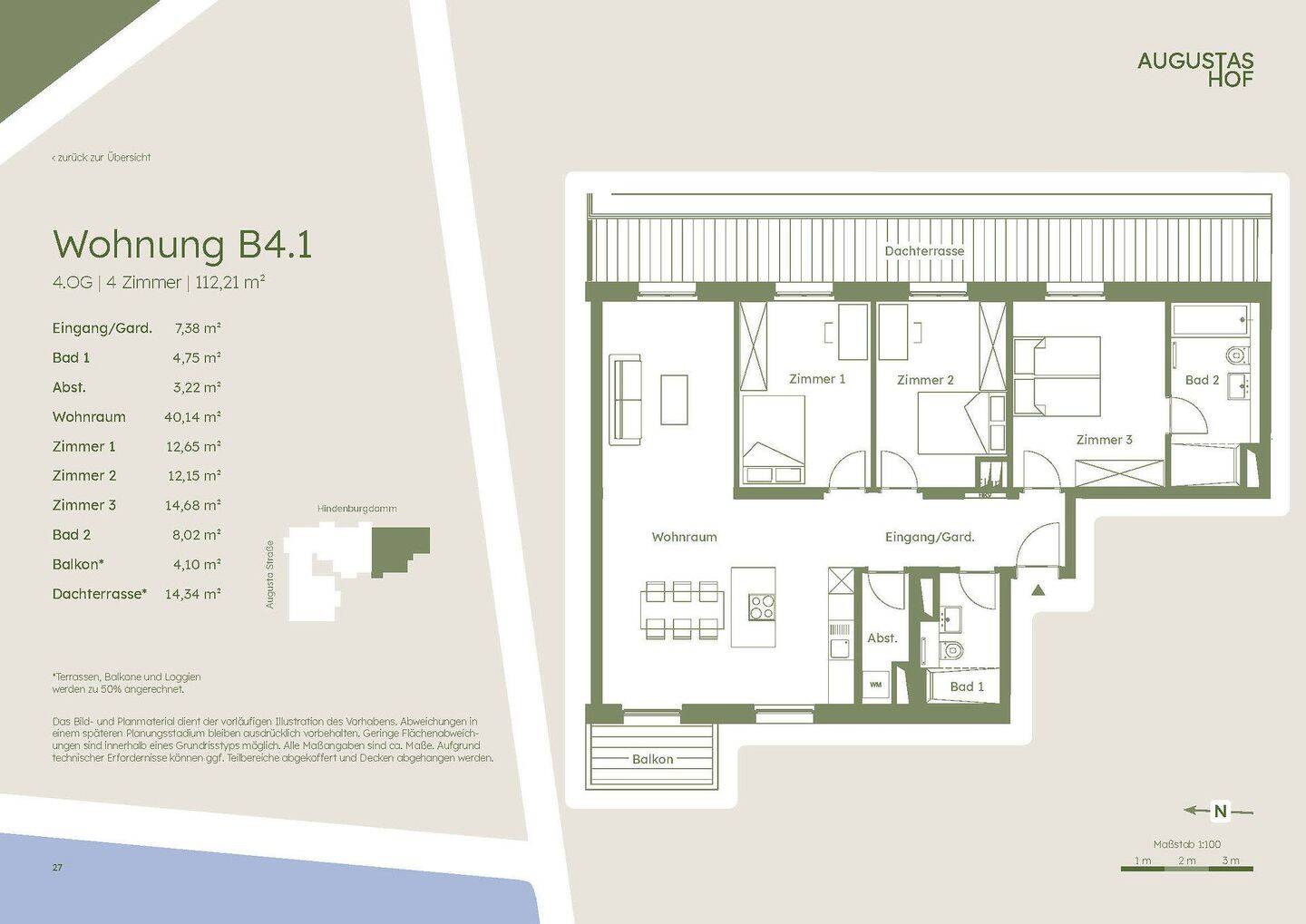 4-Zimmer Dachgeschoss im Neubau nahe Augustaplatz, 12203 Berlin (Steglitz-Zehlendorf Lichterfelde)