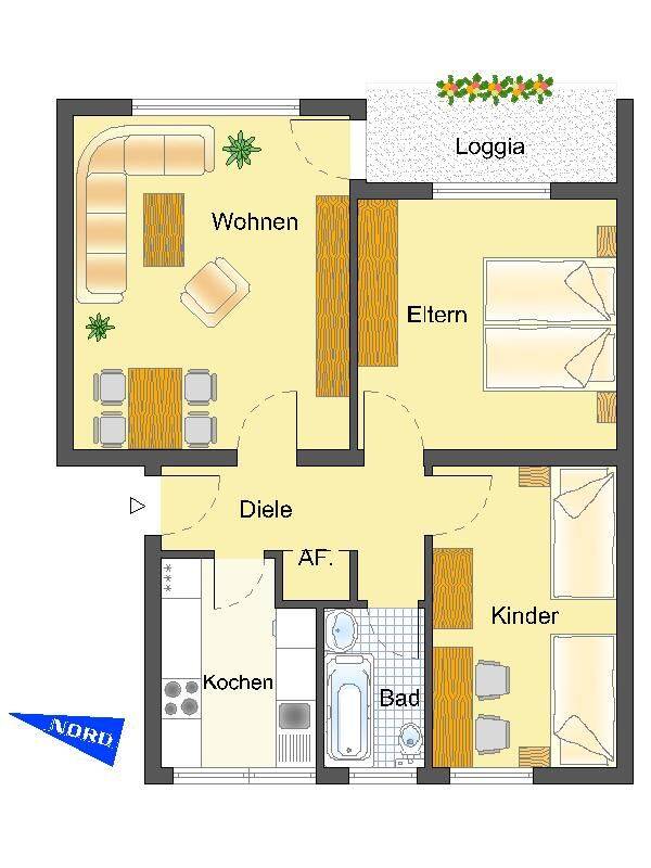 frei! 3-Zimmer-Wohnung in Detmold Hiddeser Berg, 32756 Detmold