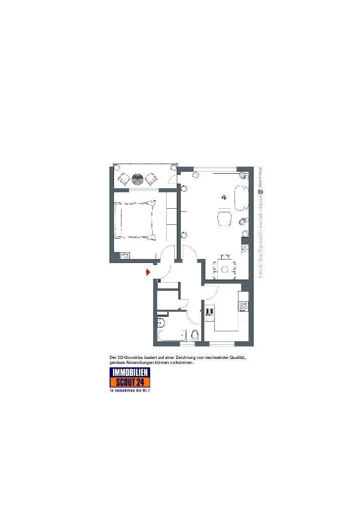 2-Zimmer-Wohnung, tapeziert, gestrichen, Vinyl-Boden und Balkon frei, 42899 Remscheid (Lennep Lüttringhausen)