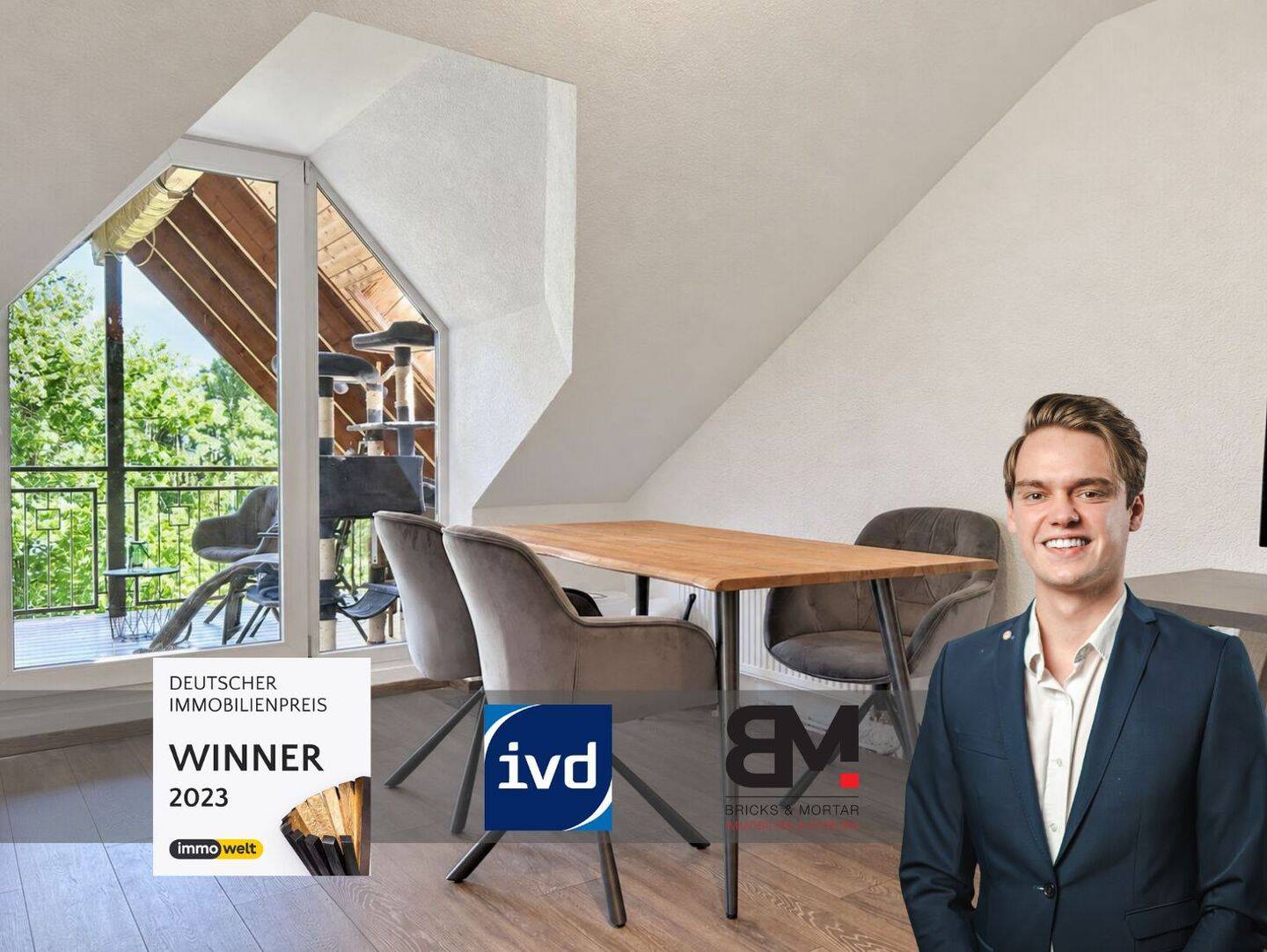 Charmante 2,5-Zimmer-Dachgeschosswohnung mit Südloggia und Stellplatz | ca. 55 m² | Mering, 86415 Mering