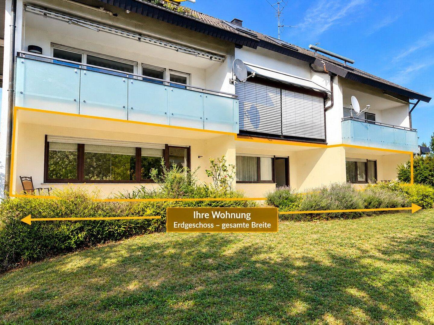 Großzügiges Wohnen auf einer Ebene – ca. 162 m² innen, weitläufige Terrassen, großer Keller und Garage, 79206 Breisach am Rhein