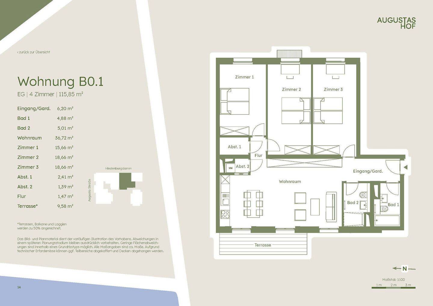 Augustas Hof – 4-Zimmer-Neubauwohnung mit Terrasse, 12203 Berlin (Steglitz-Zehlendorf Lichterfelde)