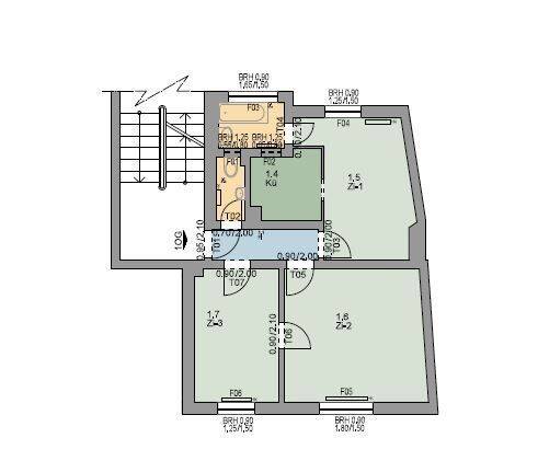 Schöne Zimmer-Wohnung in Flensburg-Mürwik – Swinemünder Straße 6, 1. OG links, 24944 Flensburg (Fruerlund Mürwik)