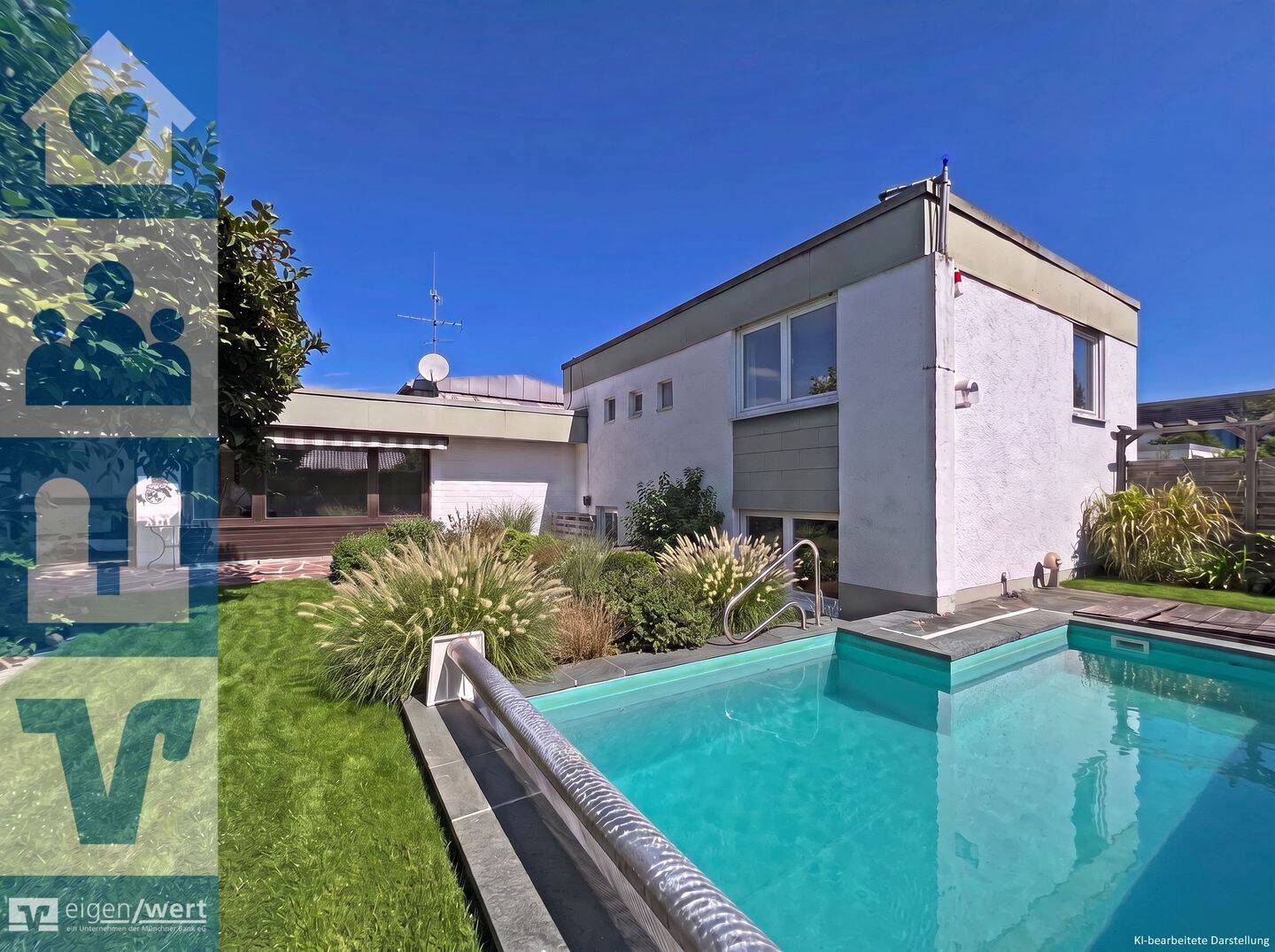 Außergewöhnlicher Split-Level-Bungalow mit Pool und Südwestgarten, 82024 Taufkirchen