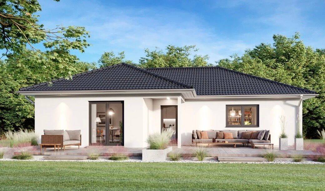 AB JANUAR 2028: Neubau-Bungalow (4 Zi, EBK, Garten) in Heideck, 91180 Heideck
