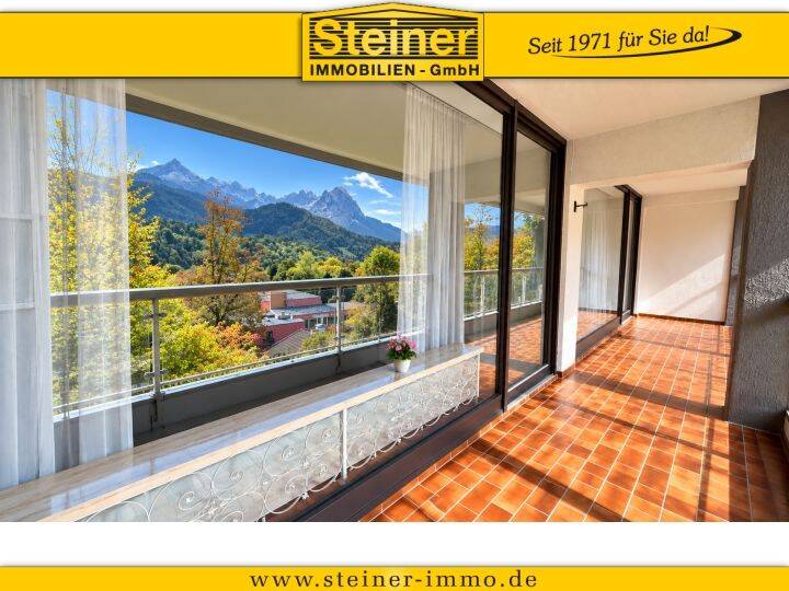 2-Zimmer-Balkon-Wohnung ca. 80 m² mit freiem Panoramablick, EBK, Keller, 82467 Garmisch-Partenkirchen