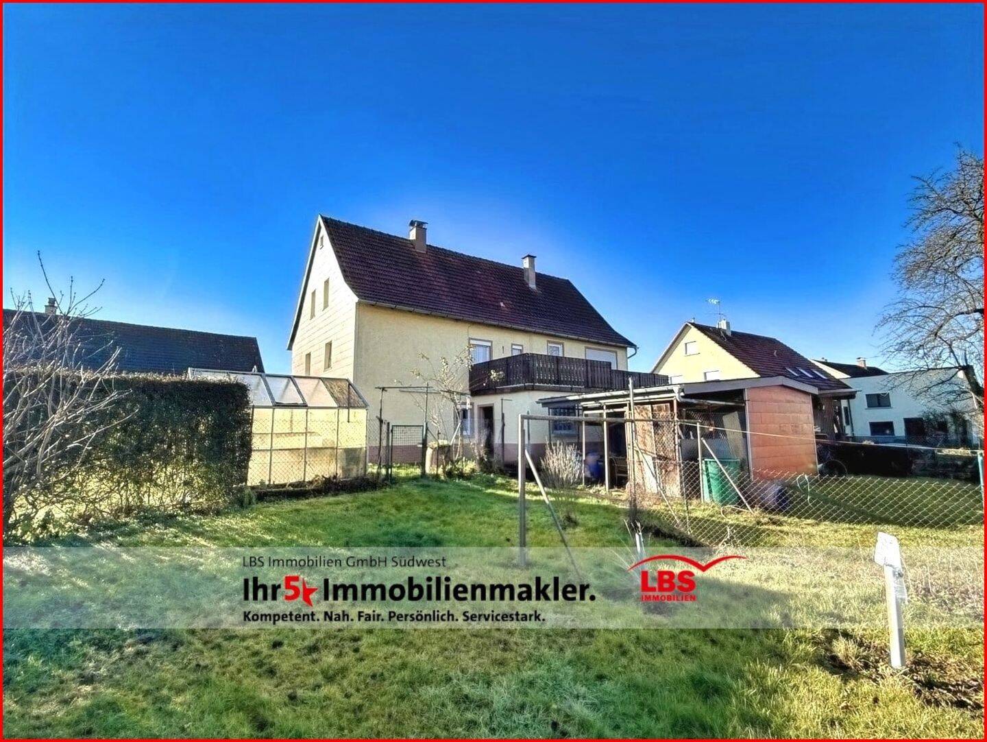 Ein-bis Zweifamilienhaus mit 2 Garagen + großem Garten in toller Lage, 72510 Stetten am kalten Markt