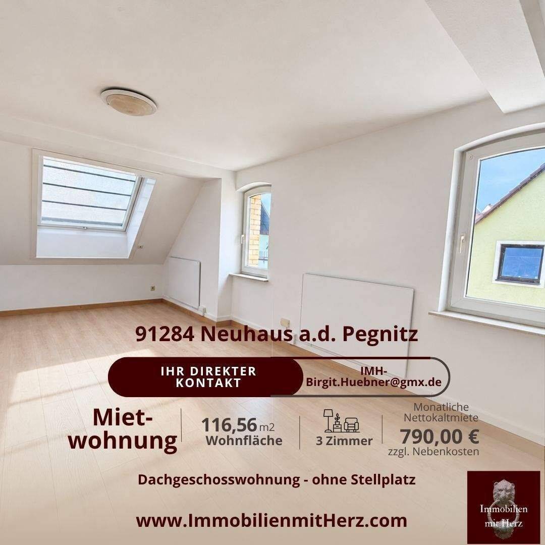 Dachgeschosswohnung zur Miete – Für Menschen mit Platzbedarf, 91284 Neuhaus a.d. Pegnitz