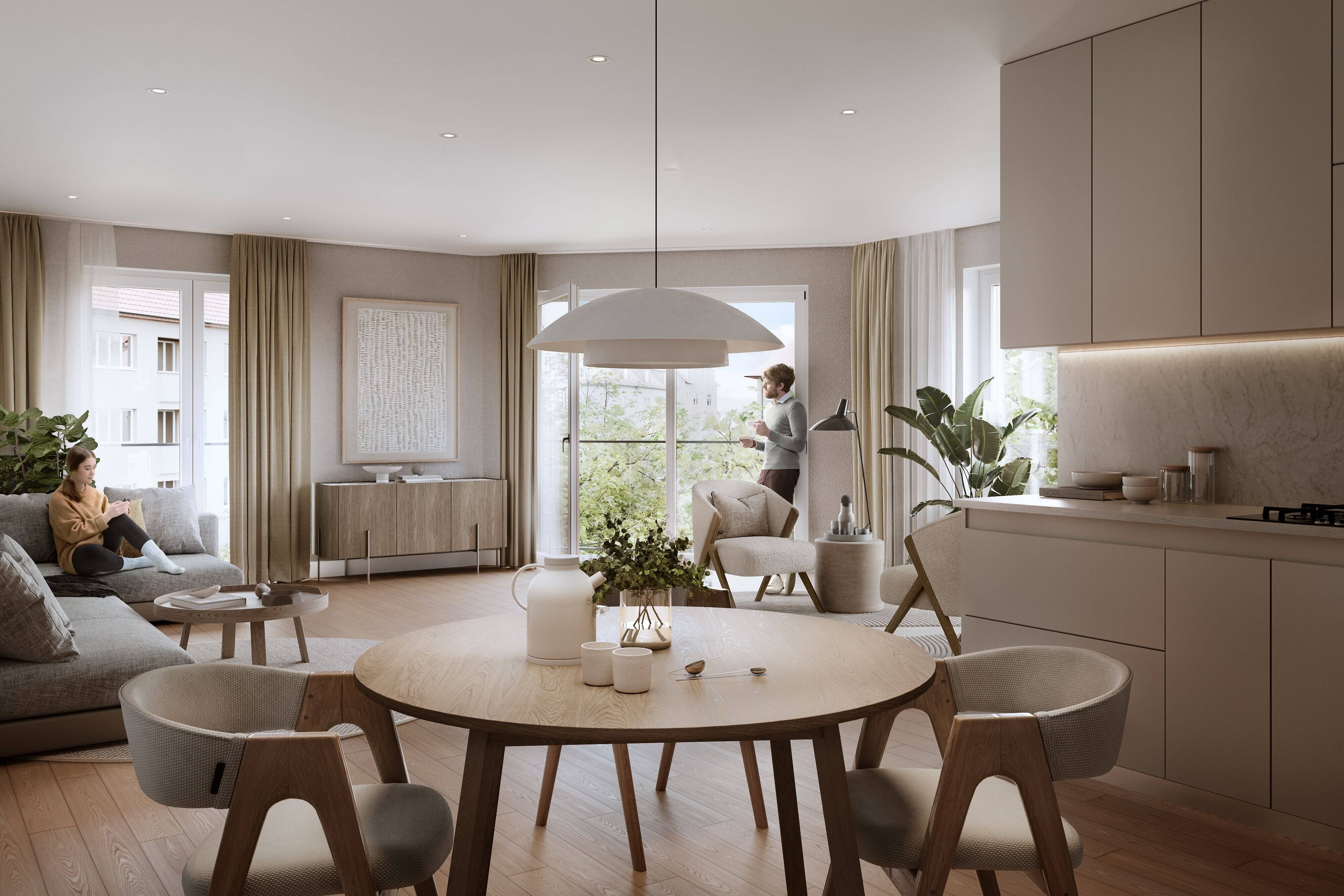 Wohntraum mit über 41m² Wohnbereich, 3 Zimmer-Wohnung, Neubau mit Wintergarten/Sonnenzimmer, KfW 40 – Leipzig – Vorschaubild 4