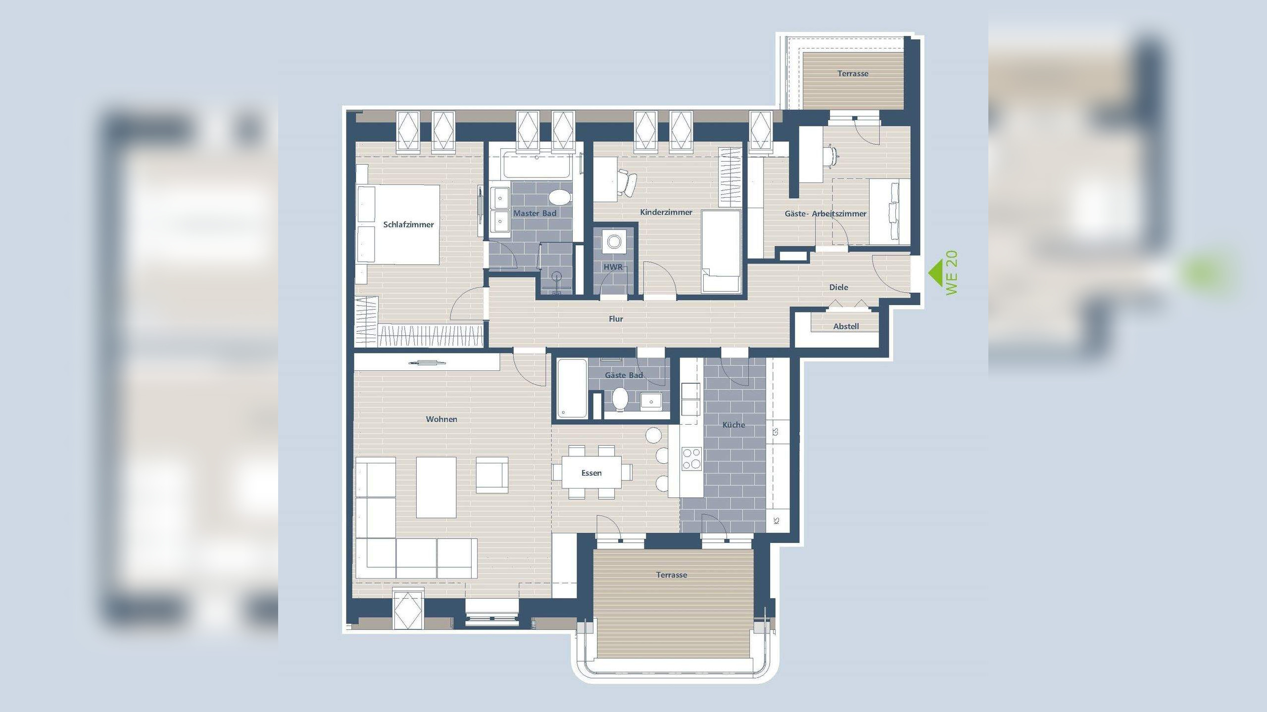 ERSTBEZUG* Großzügige 4 -Zimmer-Wohnung in Schleußig, Neubau & wassernah im Dachgeschoss – Leipzig – Vorschaubild 3