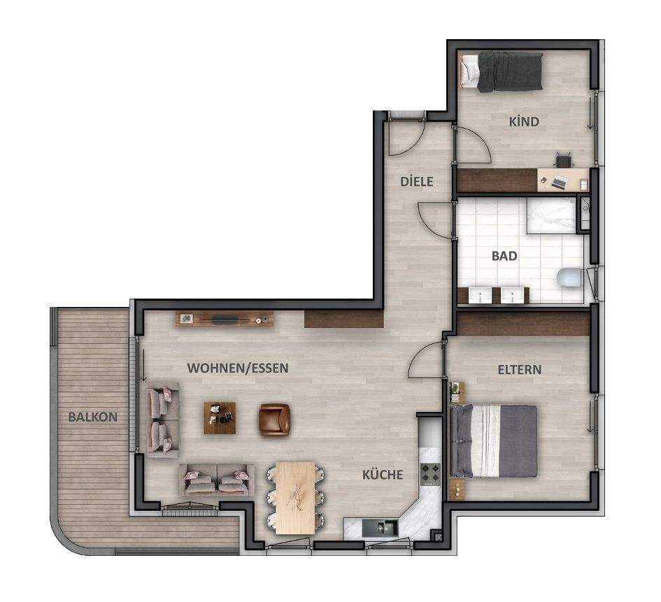 Großzügige 3,5-Zimmer-Wohnung mit Balkon – lichtdurchflutetes Wohnen – 74078 Heilbronn – Vorschaubild 4