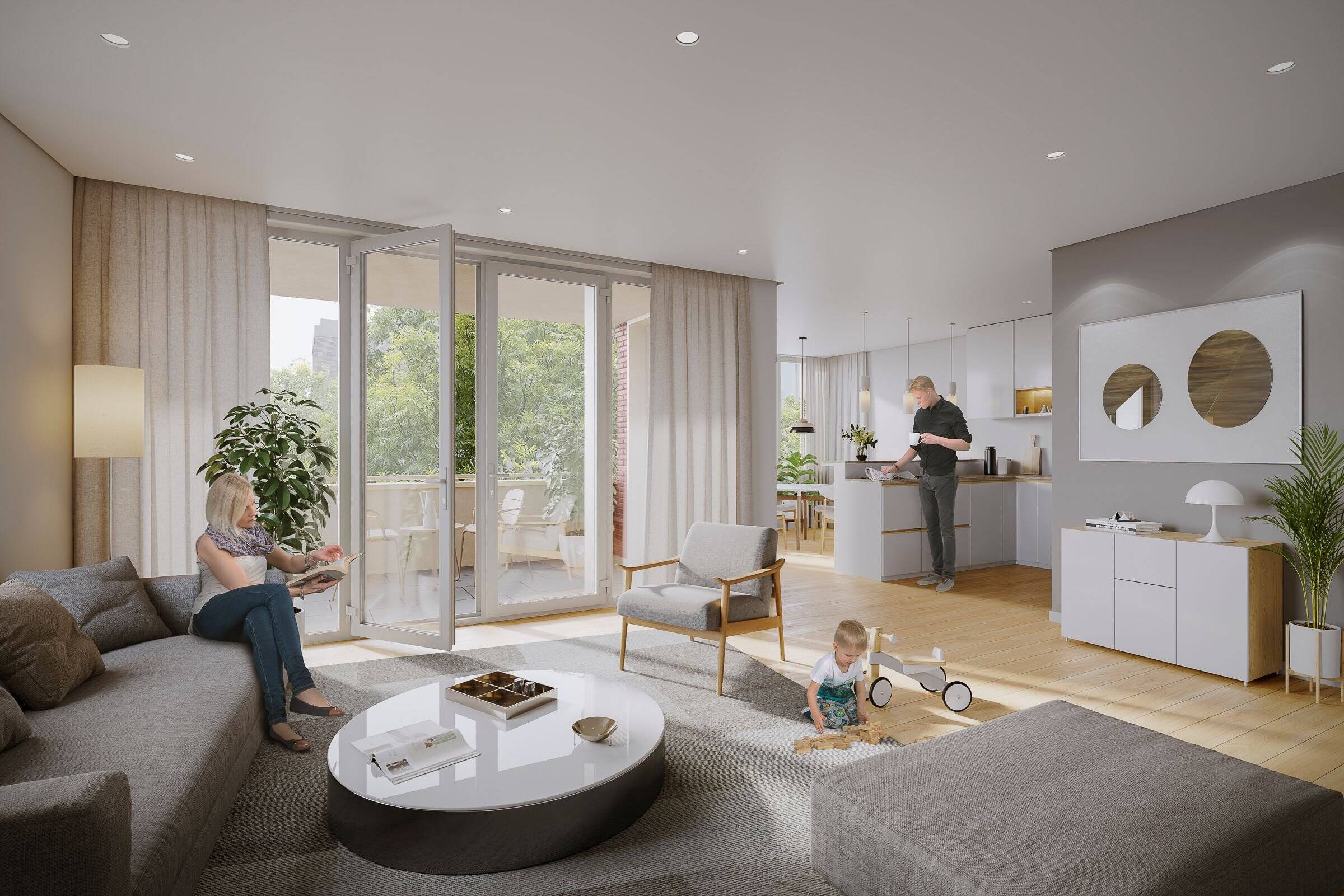 Exklusiver Neubau in Schleußig: Großzügige 3-Raum-Wohnung mit Gästebad, HWR, Abstellraum & Loggia – Leipzig – Vorschaubild 4