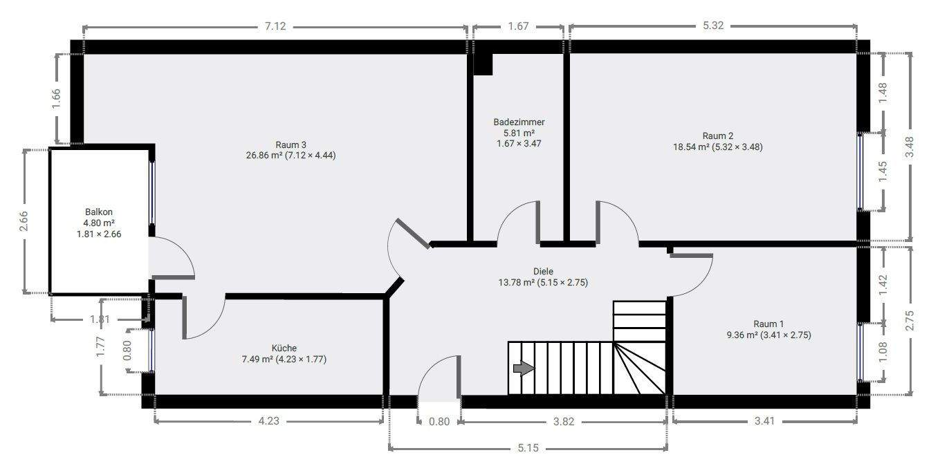 Wohnen auf zwei Etagen – 4-Zimmer-Traumwohnung mit Balkon und Stellplatz – Leipzig – Vorschaubild 5