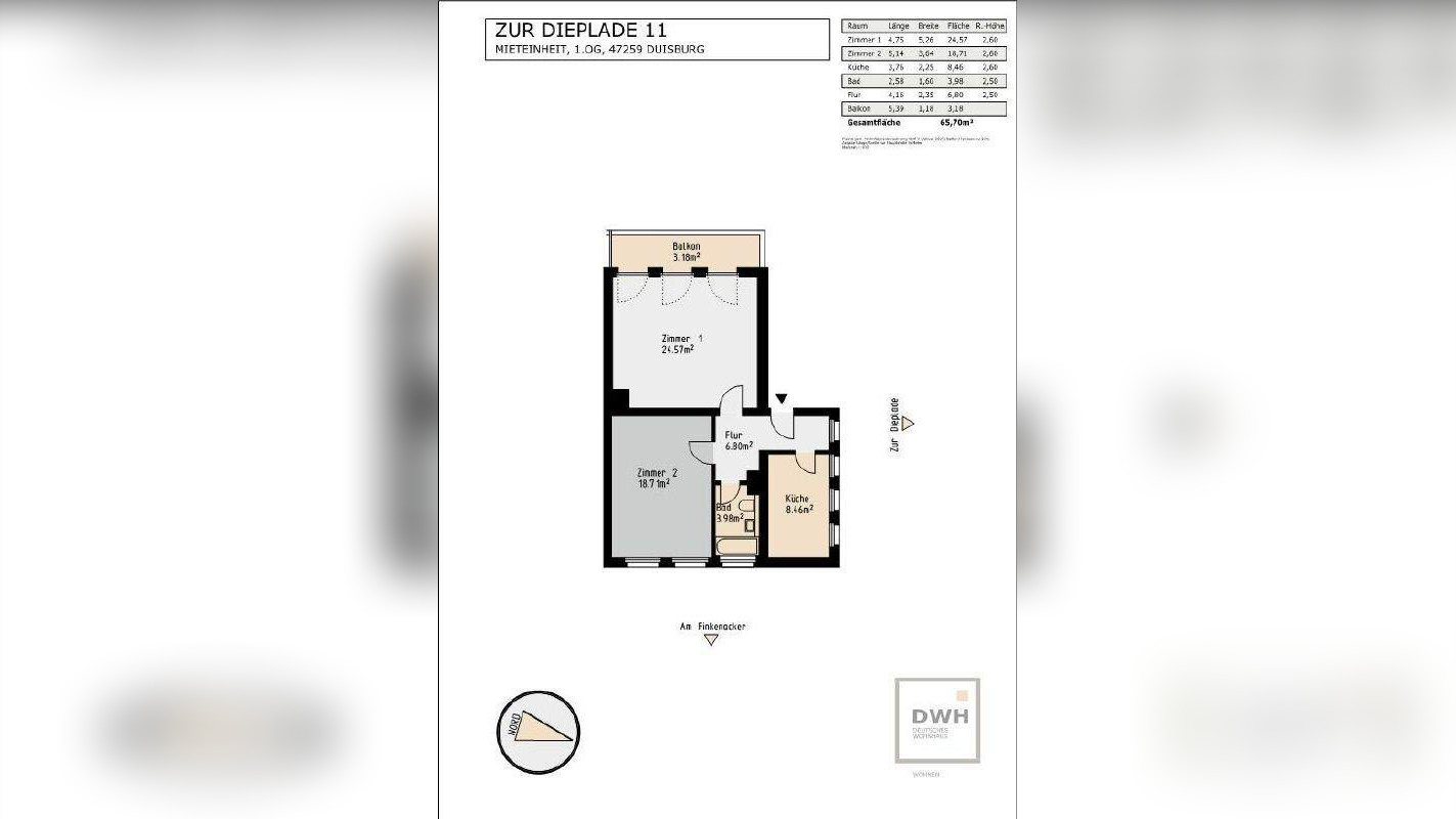 Attraktive 2-Zimmer Wohnung mit Balkon in Ungelsheim – 47259 Duisburg – Vorschaubild 5