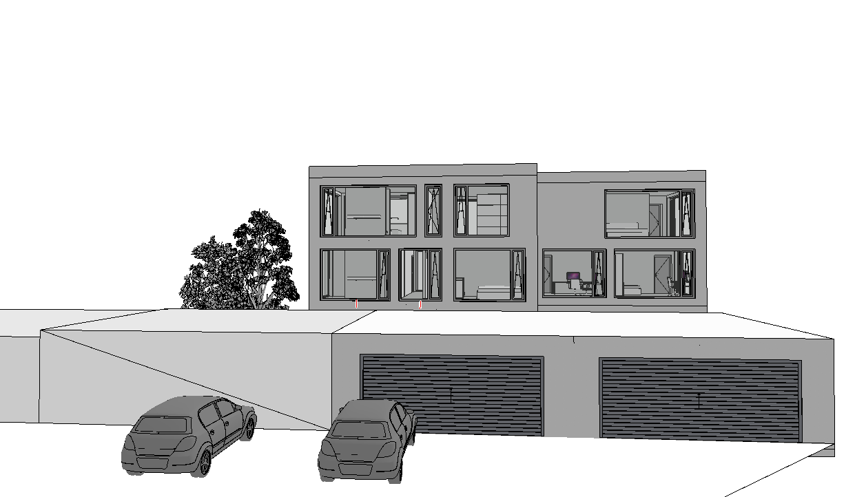 Moderner Neubau eines Architektendoppelhauses in Rosenheim, 83026 Rosenheim (Aising Happing Pang Süd)