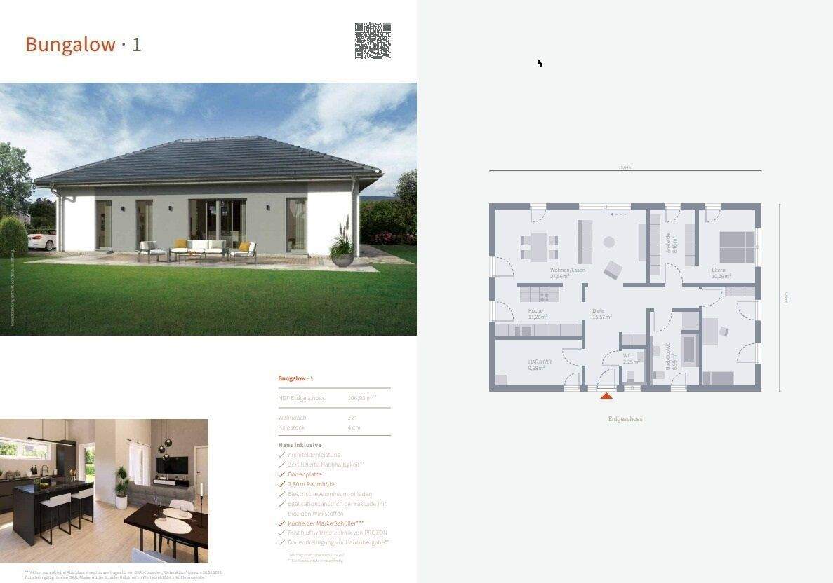 *BUNGALOW Aktionshaus EINZUGSFERTIG inkl. Küche – auf 380m² Grundstück (von Privat)* BUNGALOW: WOHNEN UND WOHLFÜHLEN, 63571 Gelnhausen