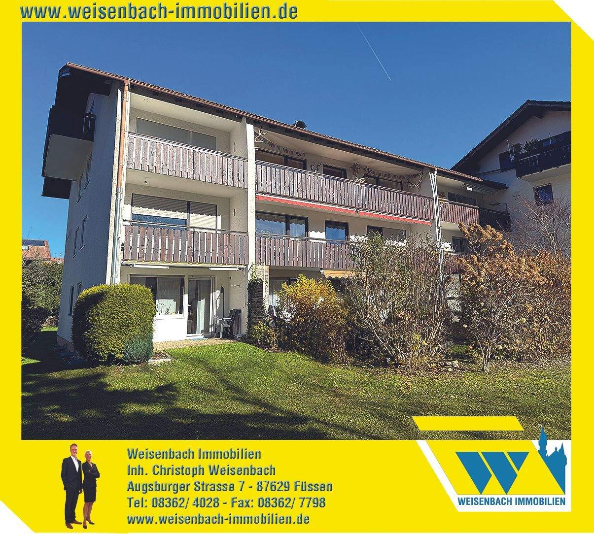 Sonnig gelegene 4-Zimmer-Wohnung in guter Wohnlage mit schönem Bergblick, 87459 Pfronten
