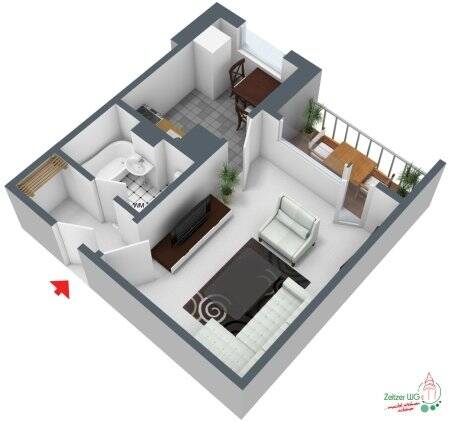 Bezugsfertige 1-Raum-Wohnung mit Balkon und Einbauküche, 6712 Zeitz