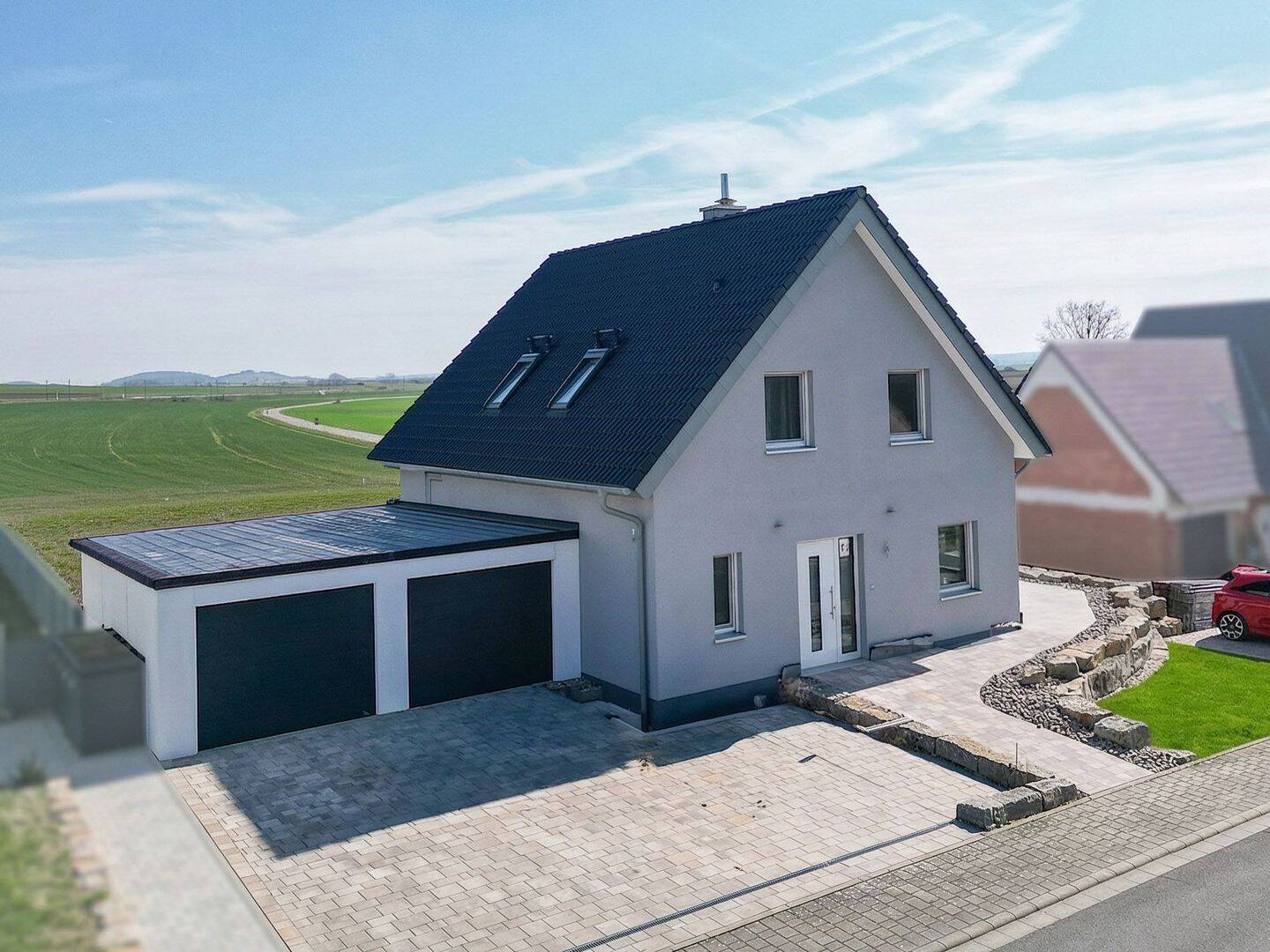 Sofort bezugsbereit: Modernes KfW55E Haus A+, vollunterkellert mit Südterrasse,& Doppelgarage, 97258 Gollhofen