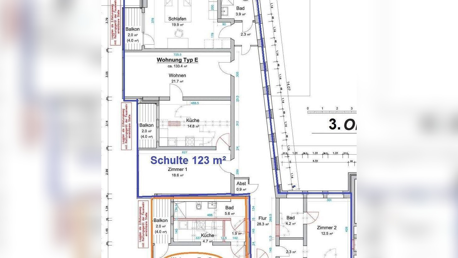 Schöne, große Wohnung im 3. OG mit Blick ins Grüne – 33659 Bielefeld – Vorschaubild 5
