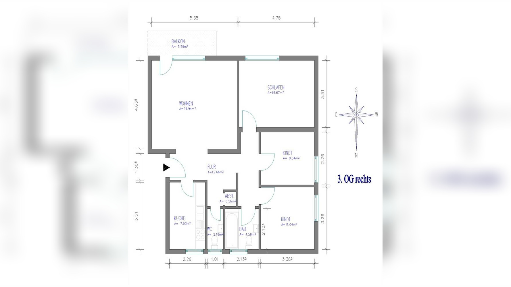 4-Zimmer-Wohnung mit Balkon, 37603 Holzminden