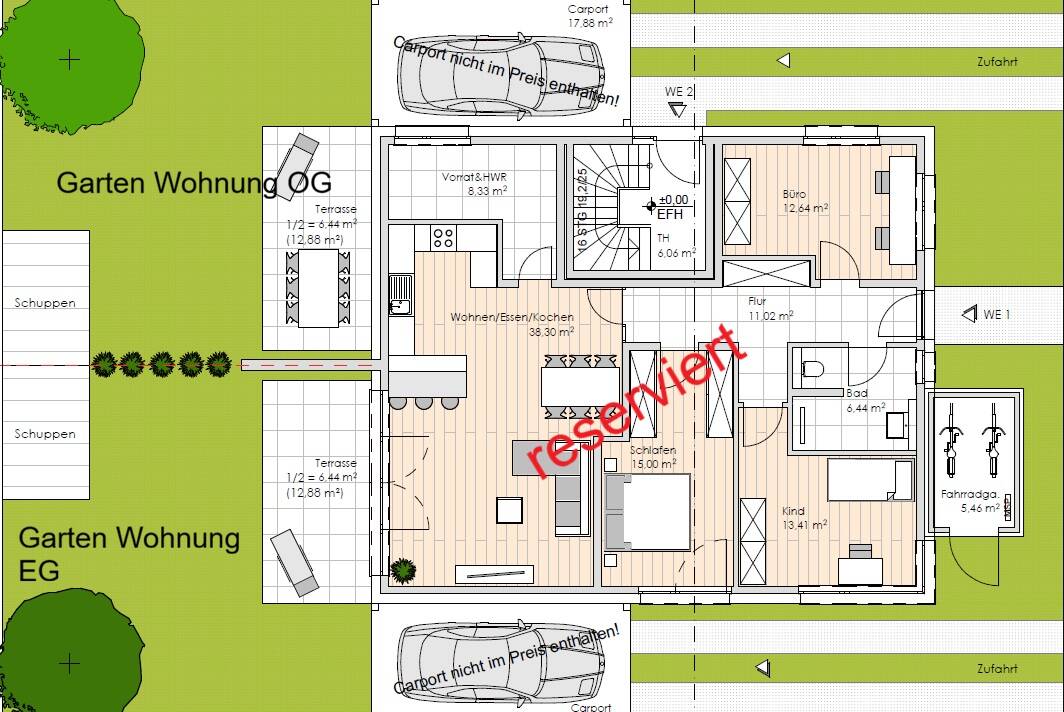 Wunderschöne Eigentumswohnung im 1.OG mit 2 Kinderzimmern, eigenem Eingang und eigenem Garten im Architektenhaus im Soester Norden! 118m² KfW Effzhs., 59494 Soest