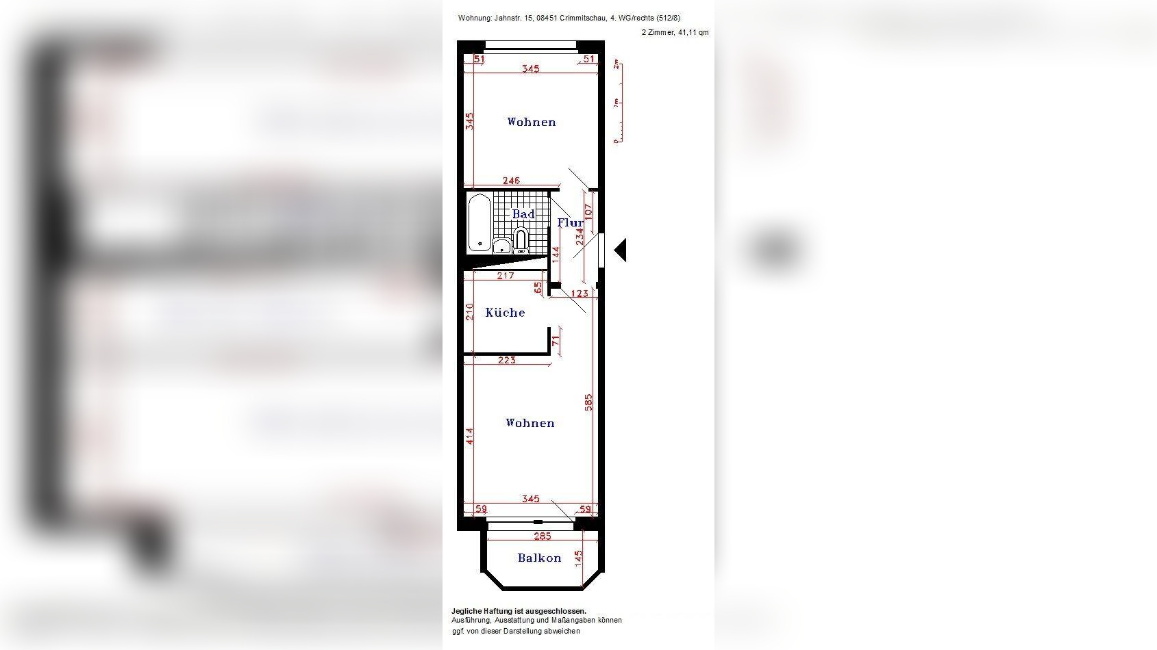 2-Raum-Wohnung mit Balkon, 8451 Crimmitschau