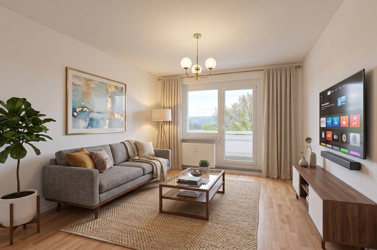 Mit Einbauküche und vom Südbalkon Top-Aussicht ins Erzgebirge!