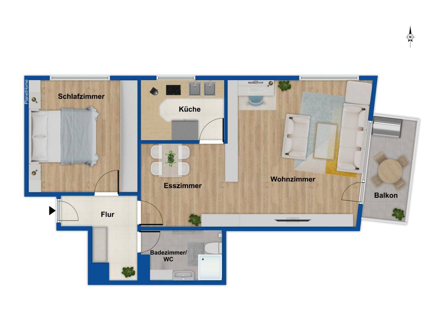 Solide 2-Zimmer-Eigentumswohnung in Plieningen – ruhige Lage mit Balkon – 70599 Stuttgart – Vorschaubild 3