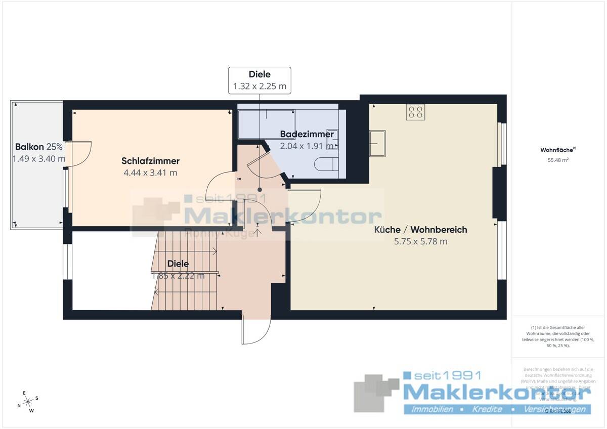 +++moderne Zweiraumwohnung mit EBK -vermietet +++, 17033 Neubrandenburg