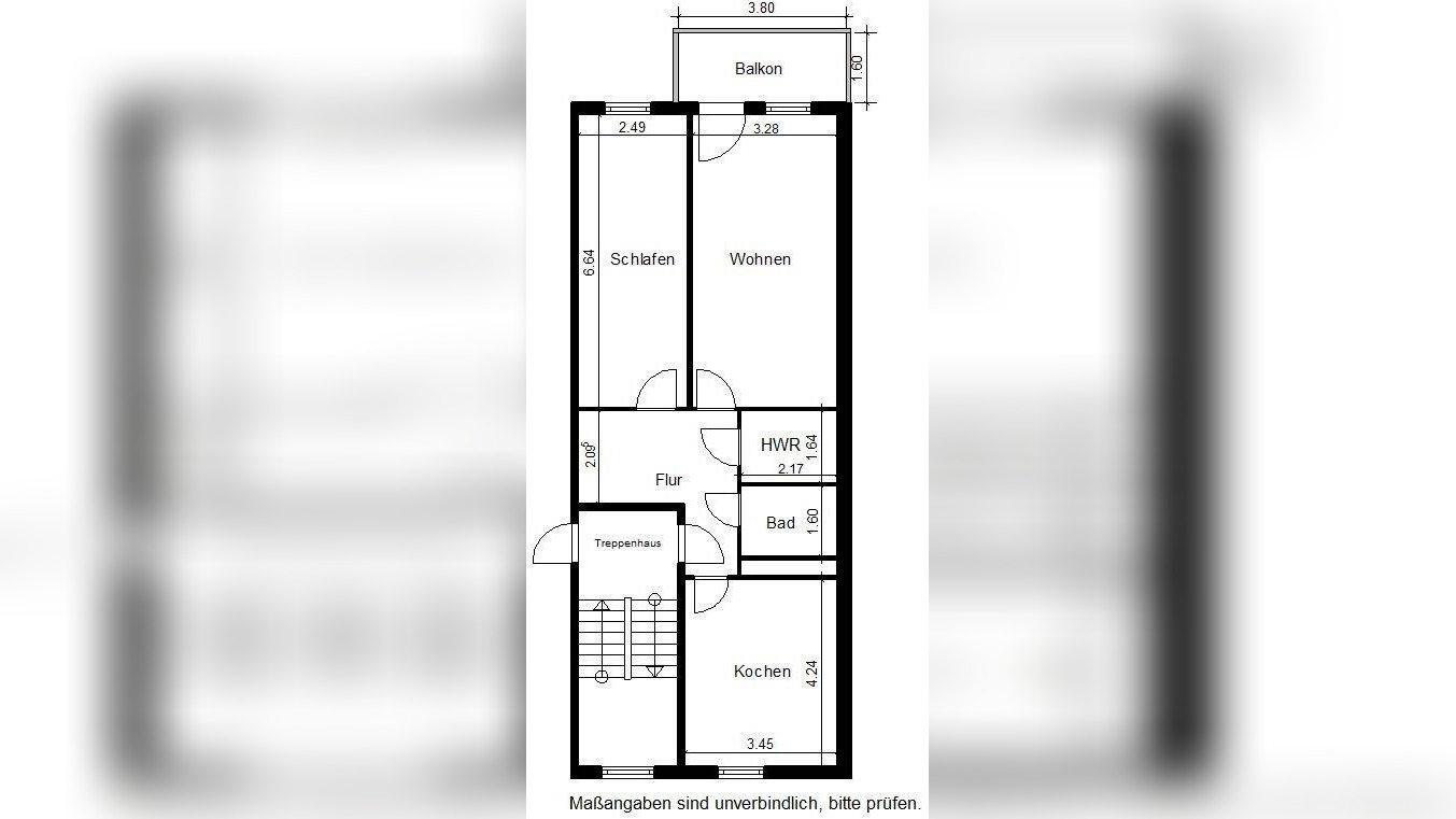 2-Raumwohnung mit Balkon mit Blick ins Grüne, 99734 Nordhausen