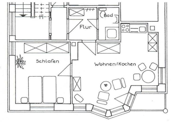 Schöne 2-Raum-Wohnung im EG mit Balkon, 99867 Gotha