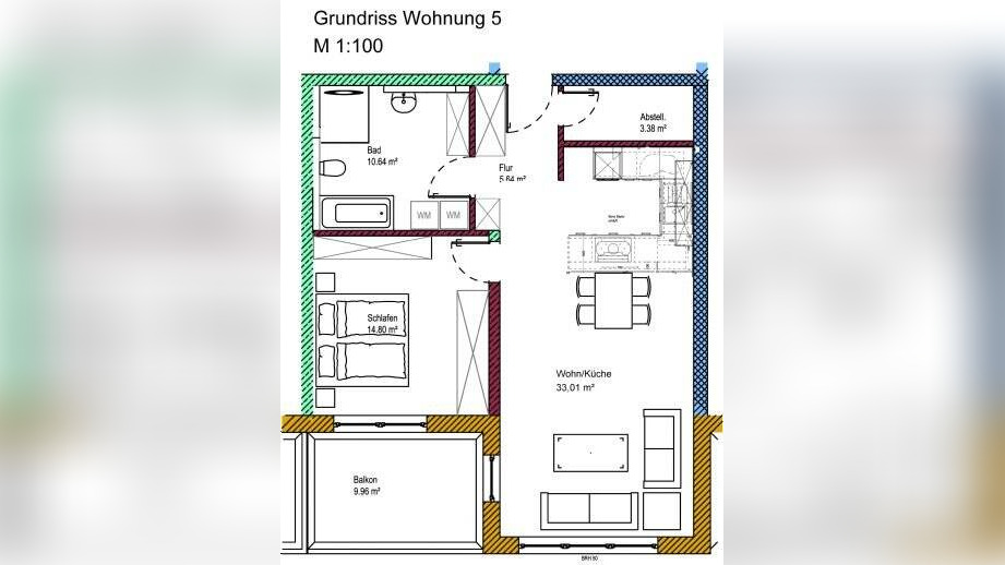 Bad Säckingen 72.5m², 2.5 Zi, Neubau, sehr repräsentativ, modern, wohnlich und praktisch, 79713 Bad Säckingen