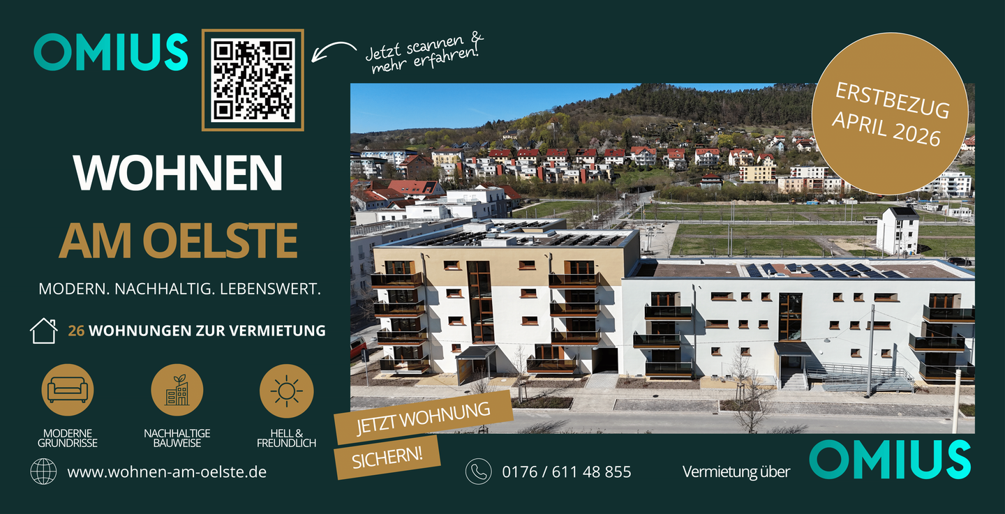 2R-WE – Erstbezug „Wohnen Am Oelste“ – nachhaltiger Neubau – WE Nr. 11 im 2.OG – 7743 Jena – Vorschaubild 3