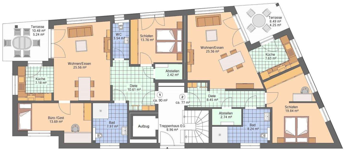 RESERVIERT! Kurz vor Fertigstellung! Moderne 2-Zimmerwohnung in Bad Oeynhausen-Werste!, 32549 Bad Oeynhausen