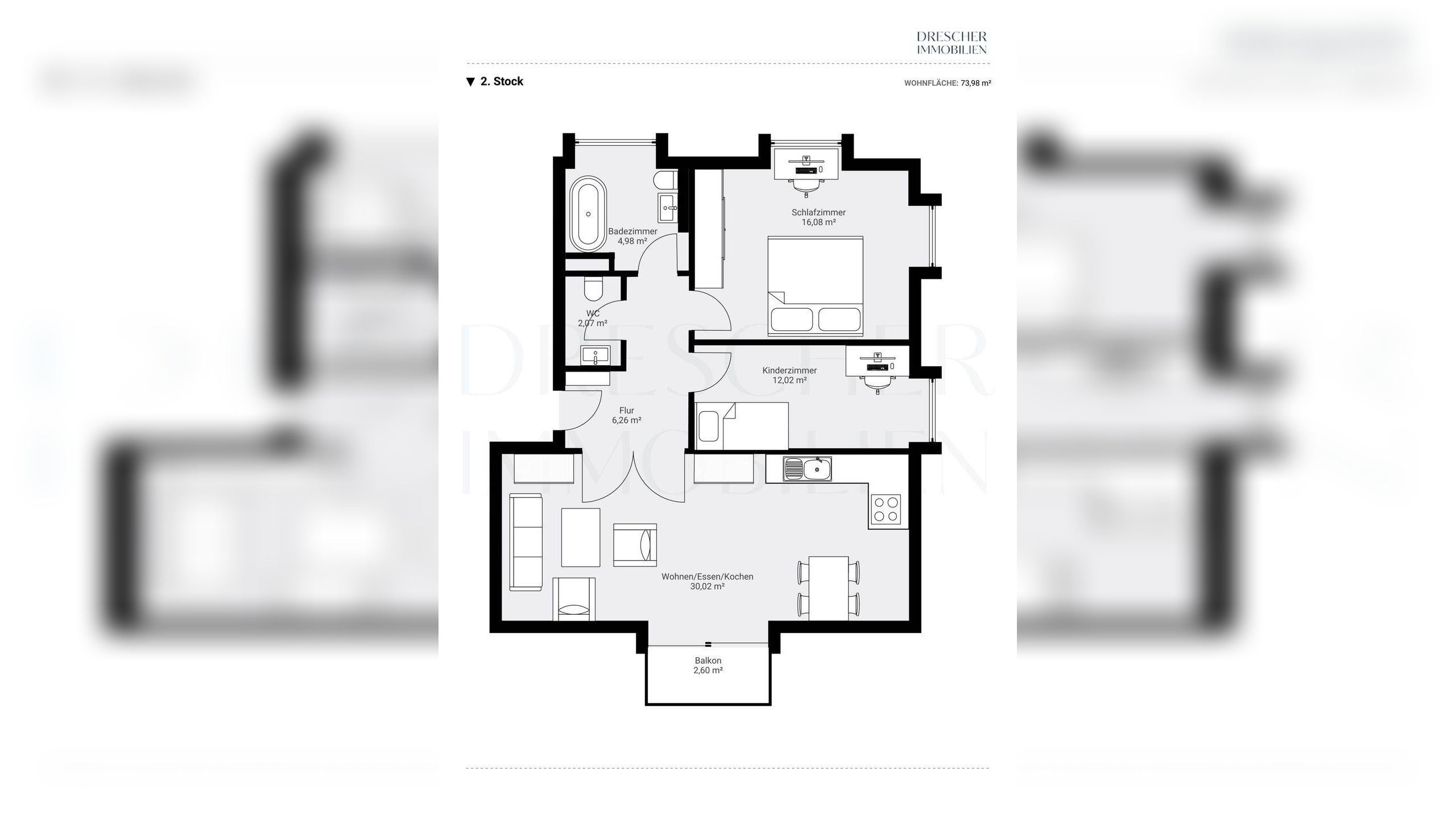 Traumhafte 3-Zimmer-Dachgeschosswohnung mit Süd-Balkon