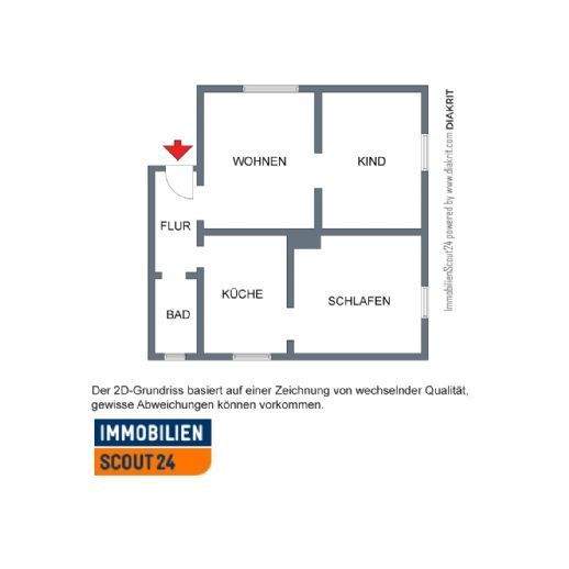 Kleine 2 1/2 Zi.-Whg. mit kleinem Garten – mit hellem Duschbad, Nahe ALDI, 39439 Güsten