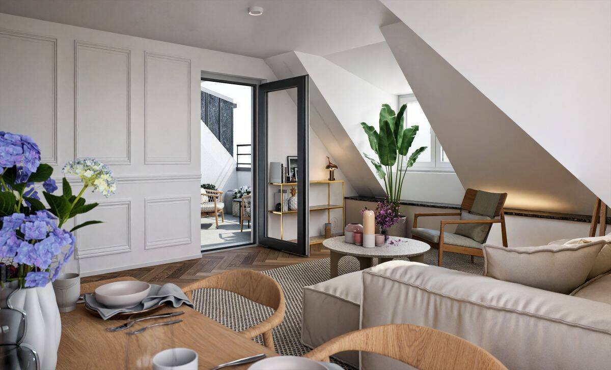 Exclusives Penthouse mit Lift direkt in die Wohnung, Dachterrasse, 3-Zi., Tageslicht-Bad, Gäste-WC, Lift