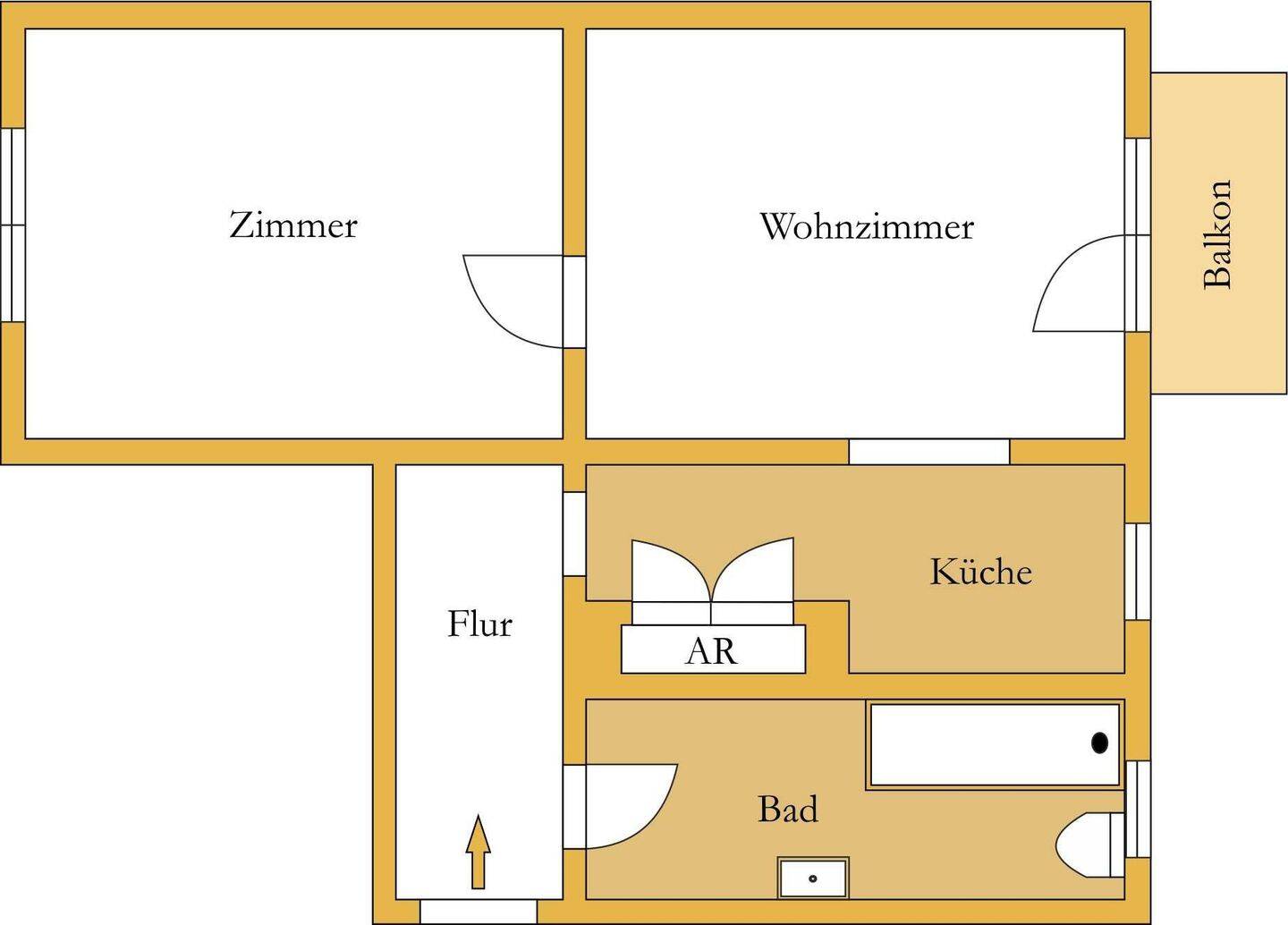 Schicke Hochparterre-Wohnung mit Balkon in begehrter Lage, 6366 Köthen (Anhalt)