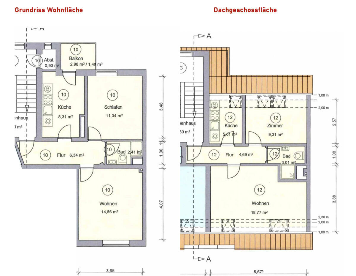 Paket aus 2 Altbauwohnungen mit Balkon + 2 Dachgeschossrohlingen zur Erweiterung!, 24114 Kiel (Südfriedhof)