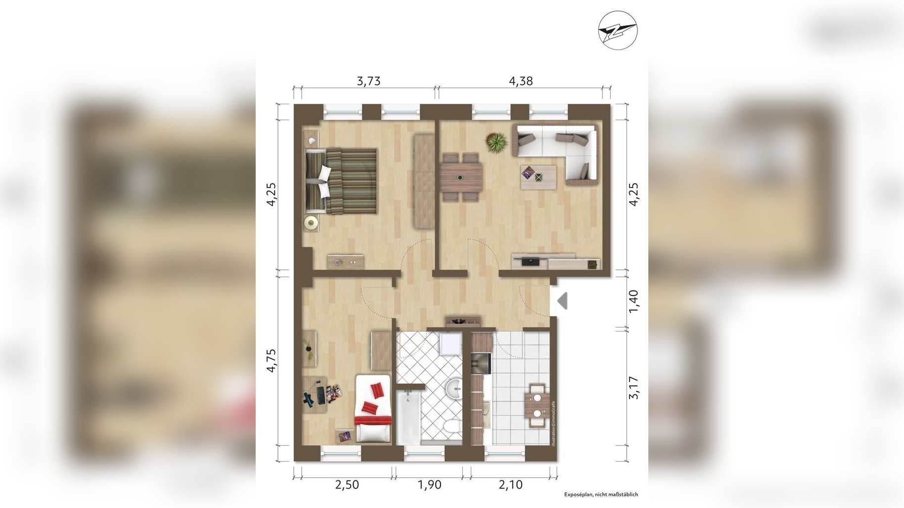 Helle 3-Raumwohnung ohne Durchgangszimmer in der Altstadt, 2977 Hoyerswerda