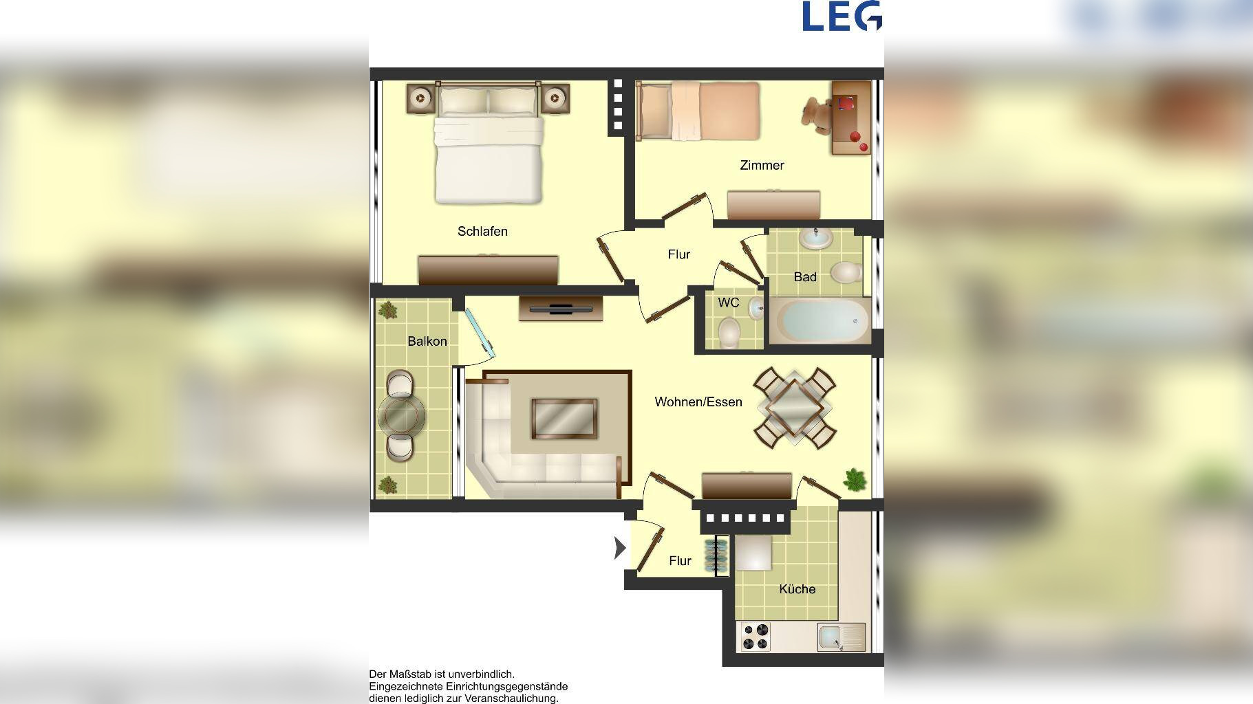 Attraktive 3-Zimmer-Etagenwohnung in Bocholt 62 m², 3. Etage links, 46397 Bocholt