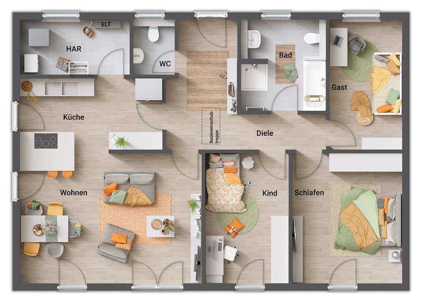 Bungalow 110 massiv gebaut, Preis inkl. Grundstück, 54587 Birgel